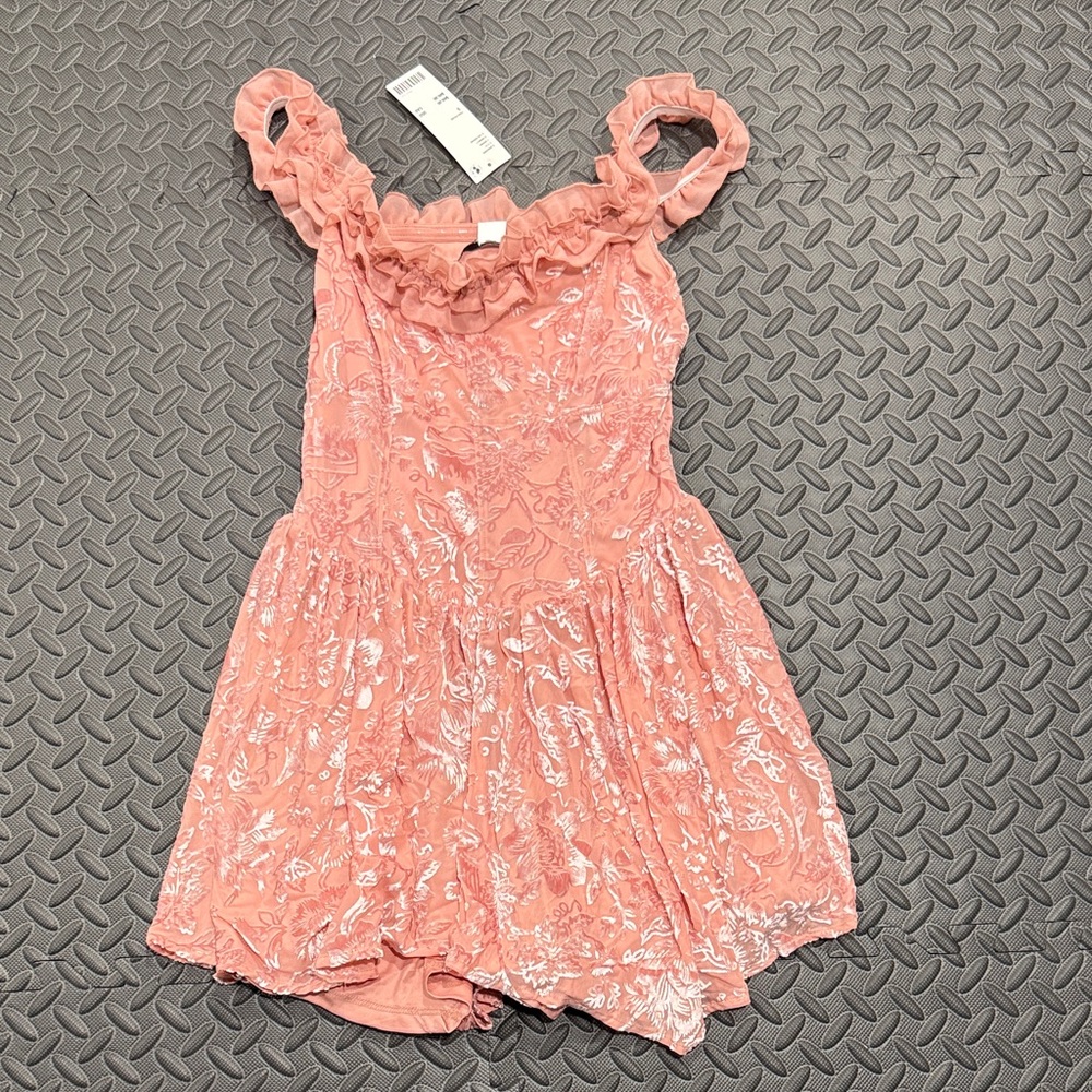 Urban Outfitters Coral Floral Romper